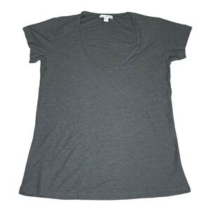 JAMES PERSE Womens Short Sleeve Basic Relaxed Gray Estilo‎ T-Shirt Size 1
